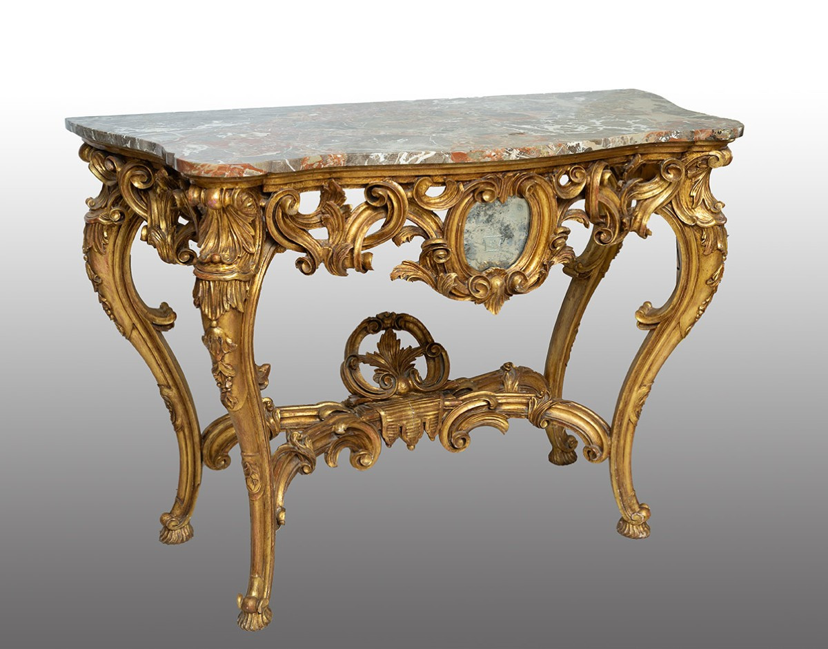 Consolle antica con piano in marmo Napoleone III