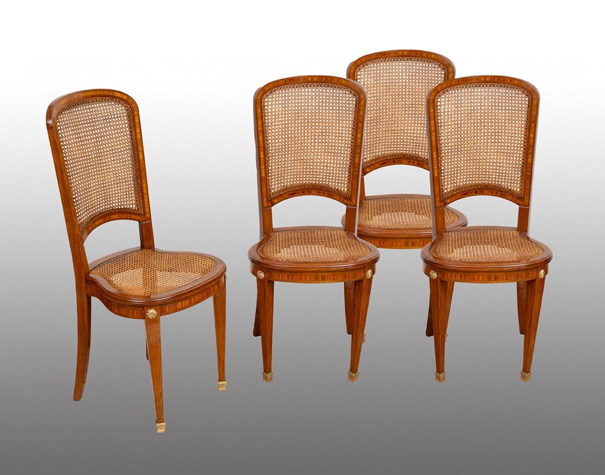Gruppo di quattro sedie antiche Napoleone III i19secolo
