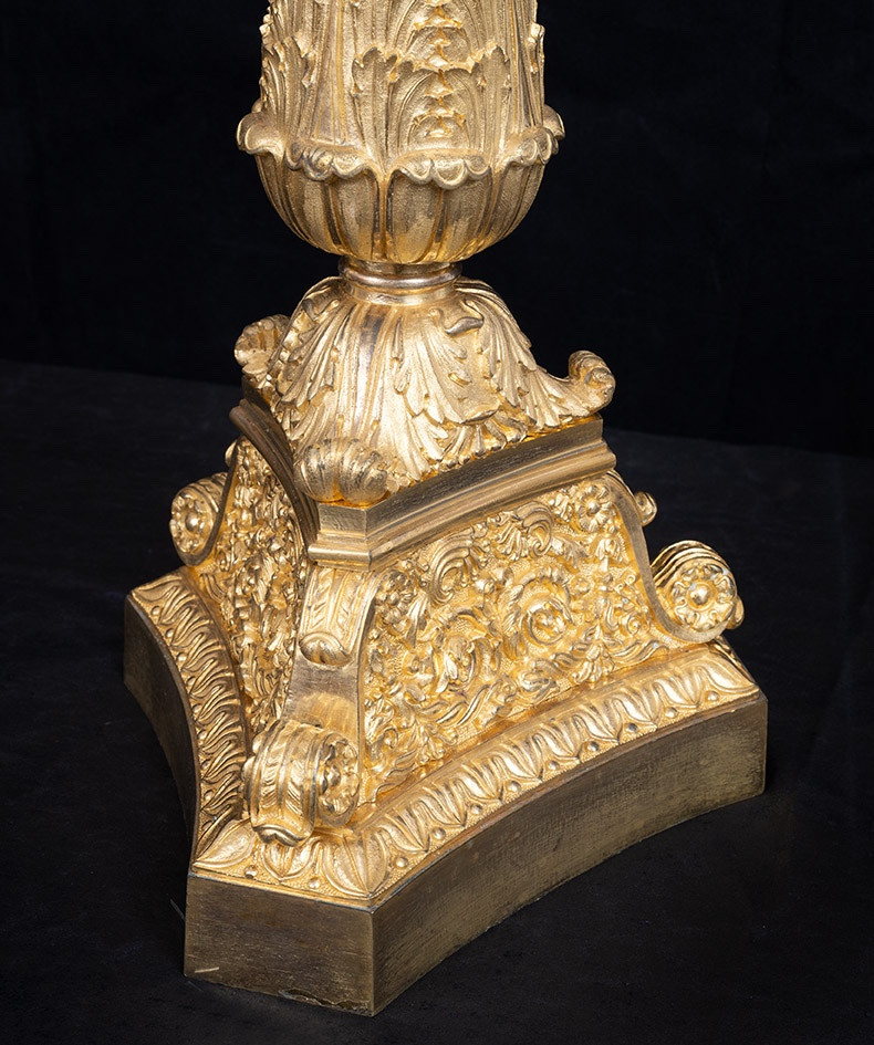 Coppia di candelabri Carlo X Francese 19secolo-photo-3