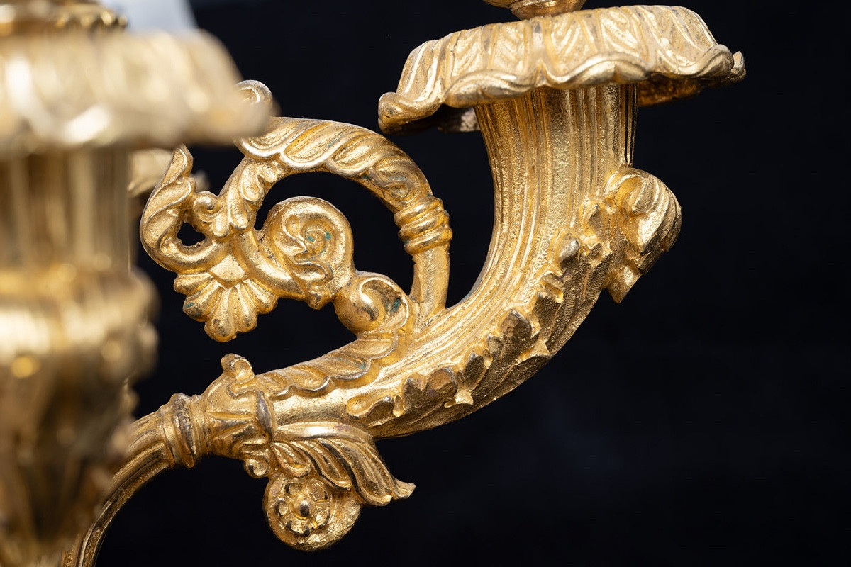 Coppia di candelabri Carlo X Francese 19secolo-photo-4