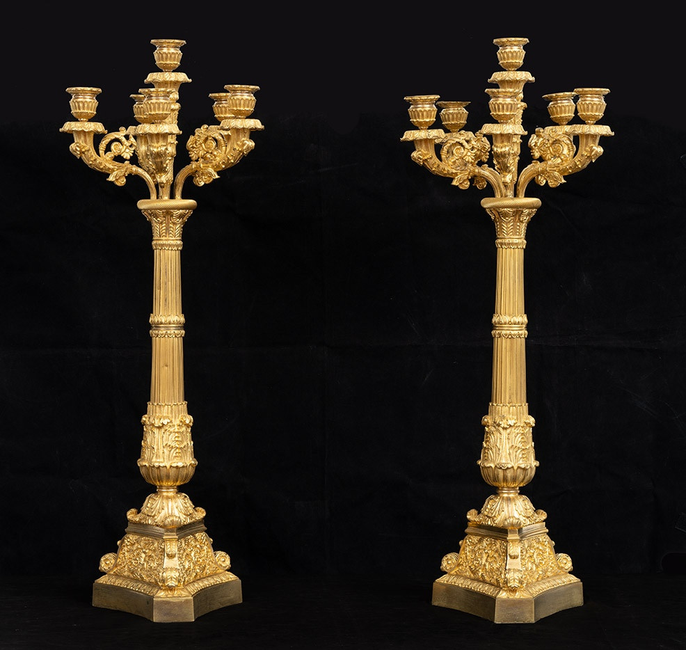Coppia di candelabri Carlo X Francese 19secolo