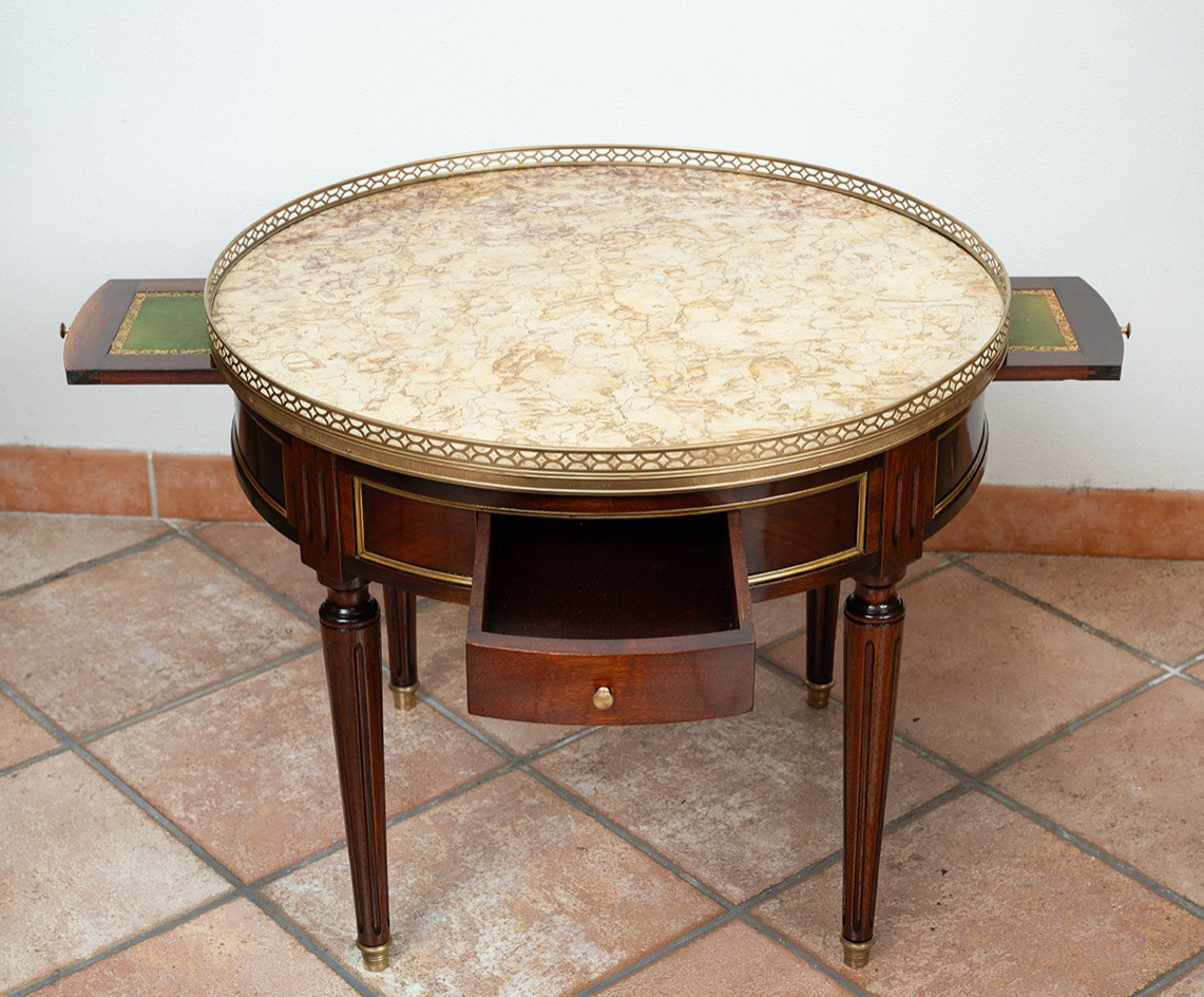 Tavolino antico basso da salotto stile Napoleone III in mogano -photo-4