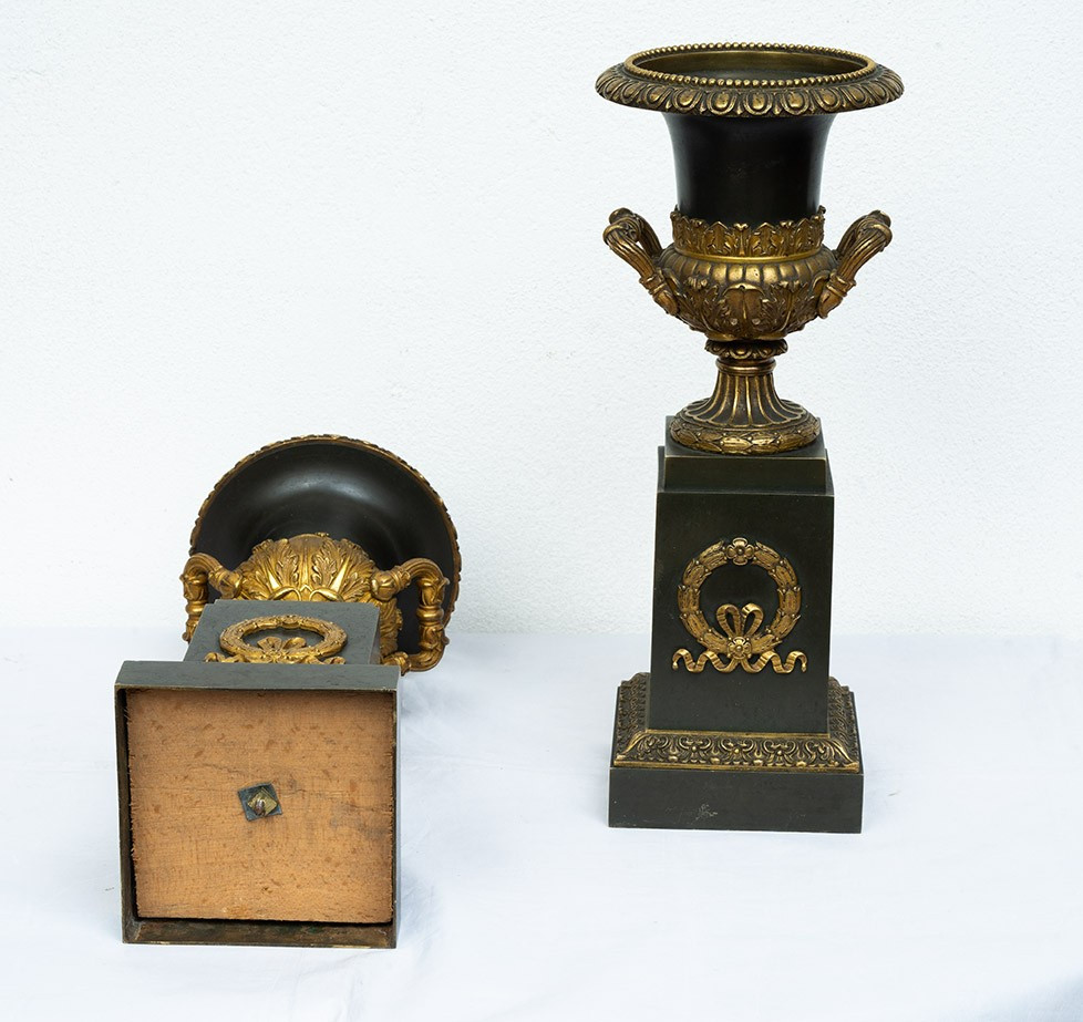 Coppia di cassolette antiche Carlo X 19secolo-photo-1