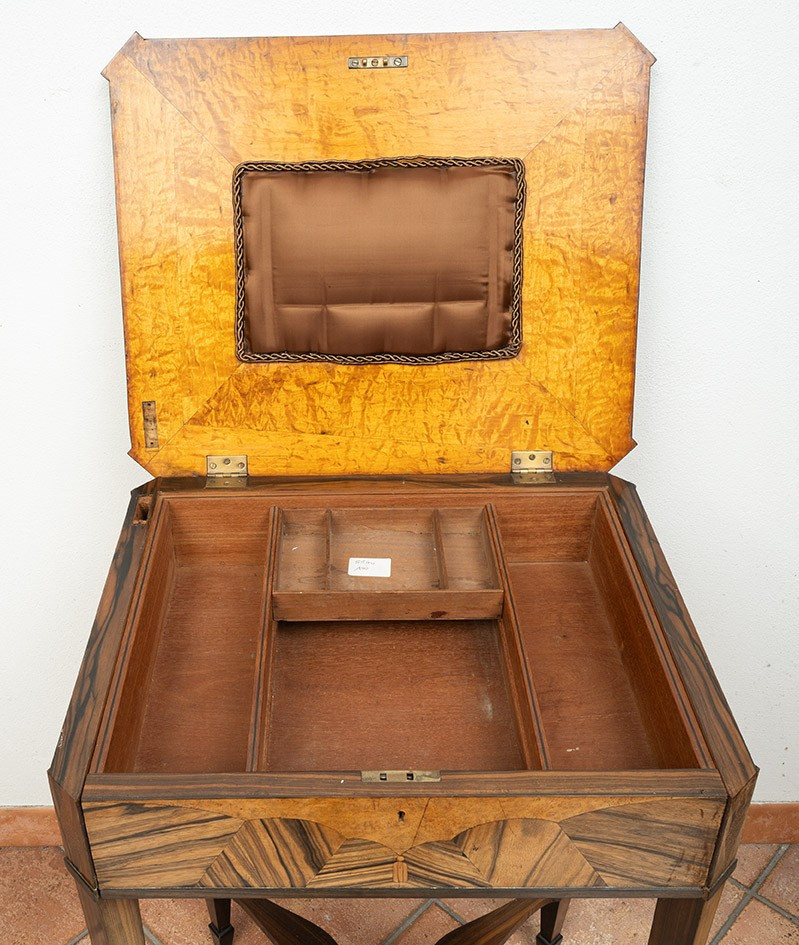 Tavolino antico da lavoro Napoleone III Francese 19secolo-photo-2