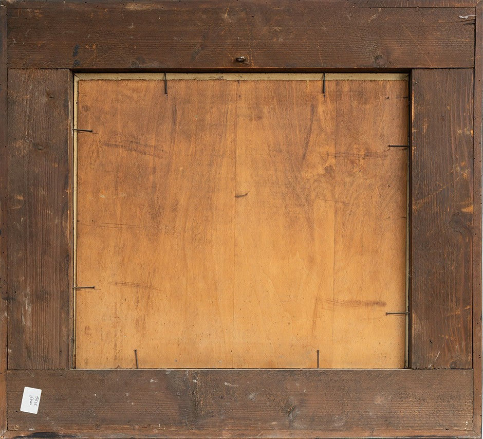 Dipinto antico olio su tavola con cornice coeva firmato"Nicolas De Corsi 1882-1956"-photo-4