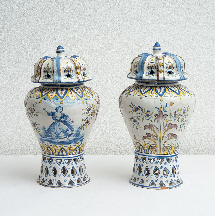 Coppia di vasi antichi in porcellana 18secolo.-photo-2