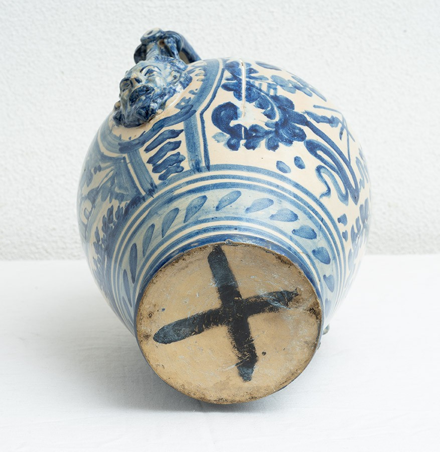 Vaso antico bionsato in maiolica smaltata 18secolo.-photo-4