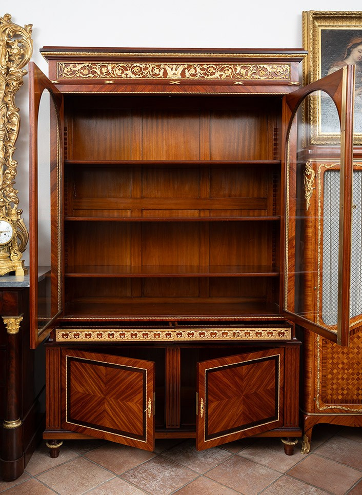 Libreria/Credenza antica in legno esotico pregiato19secolo. Francia-photo-2