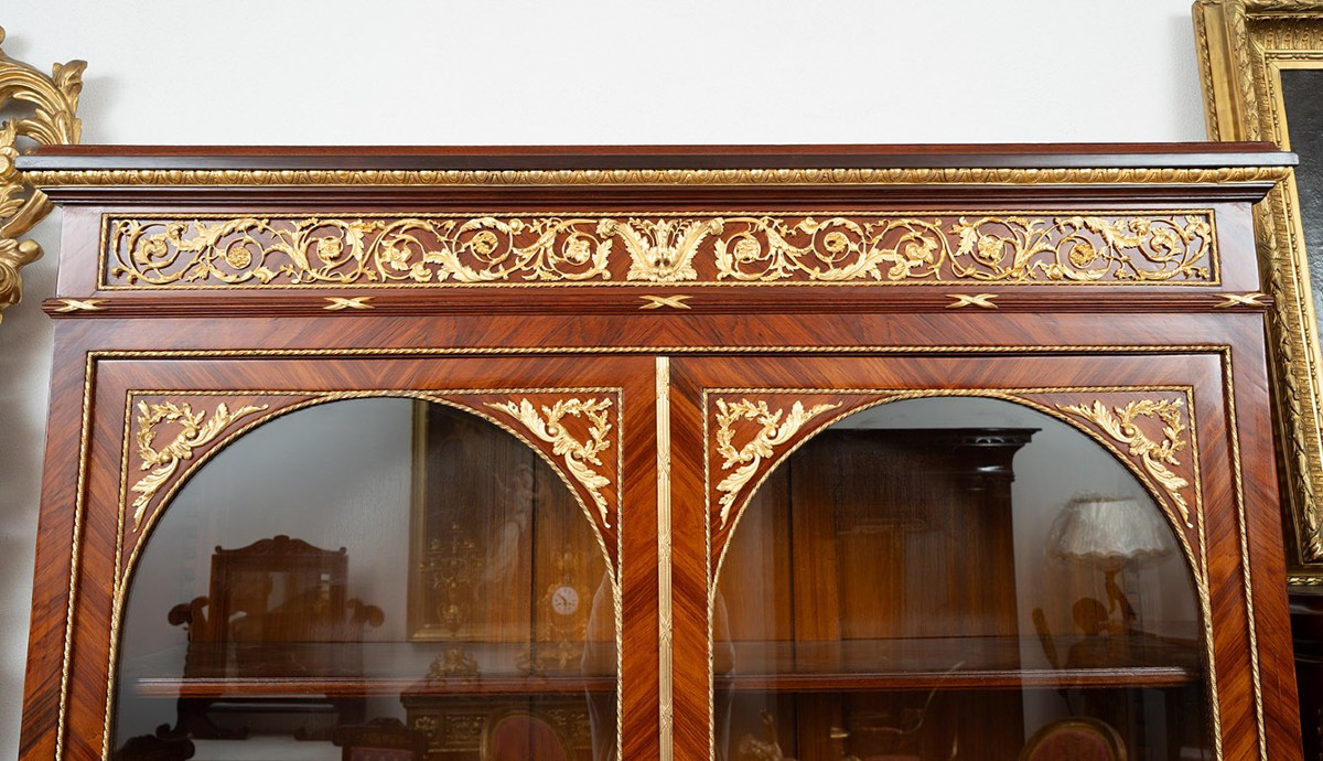 Libreria/Credenza antica in legno esotico pregiato19secolo. Francia-photo-3