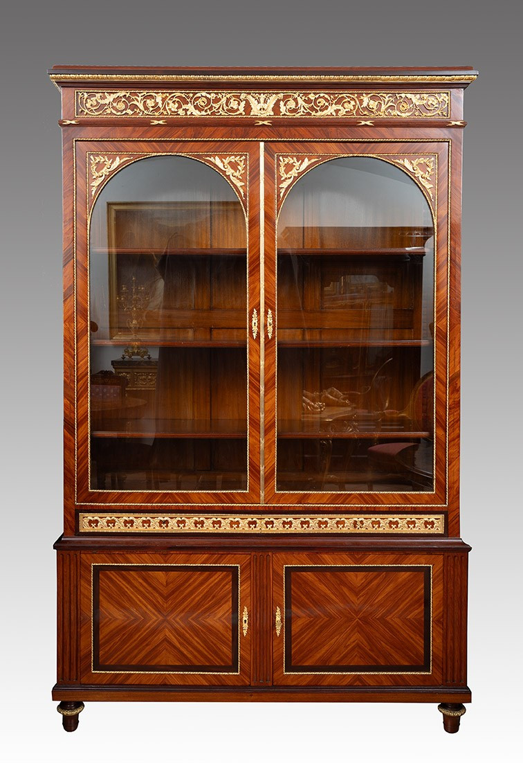 Libreria/Credenza antica in legno esotico pregiato19secolo. Francia