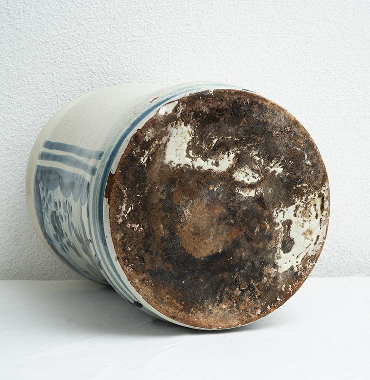 Albarello/Vaso antico in maiolica policroma smaltata di provenienza napoletana 18secolo.-photo-3