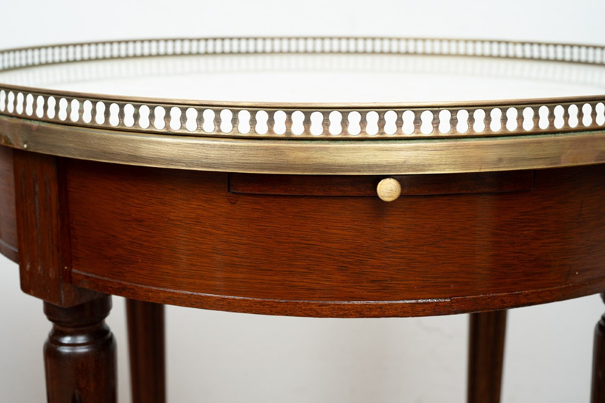 Coppia di tavolini antichi Napoleone III in massello di mogano 20secolo.-photo-4