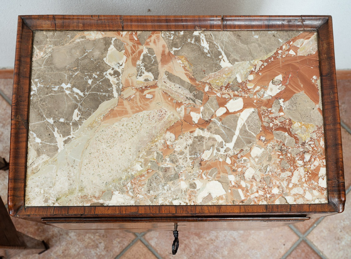 Coppia di comodini antichi Luigi XVI Napoletani in radica di noce 18secolo-photo-3