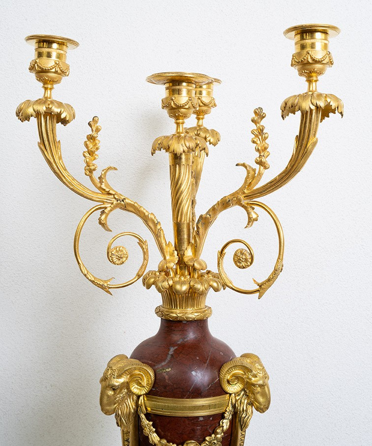 Coppia di Candelabri/Flambeaux antichi Napoleone III. 19secolo-photo-2