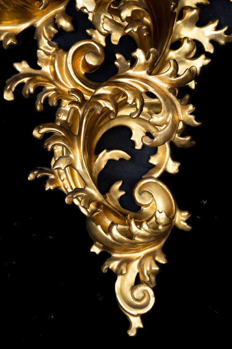 Coppia di mensole in legno intagliato 19secolo.-photo-3