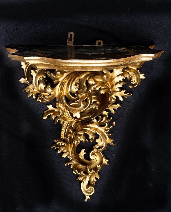 Coppia di mensole in legno intagliato 19secolo.-photo-4