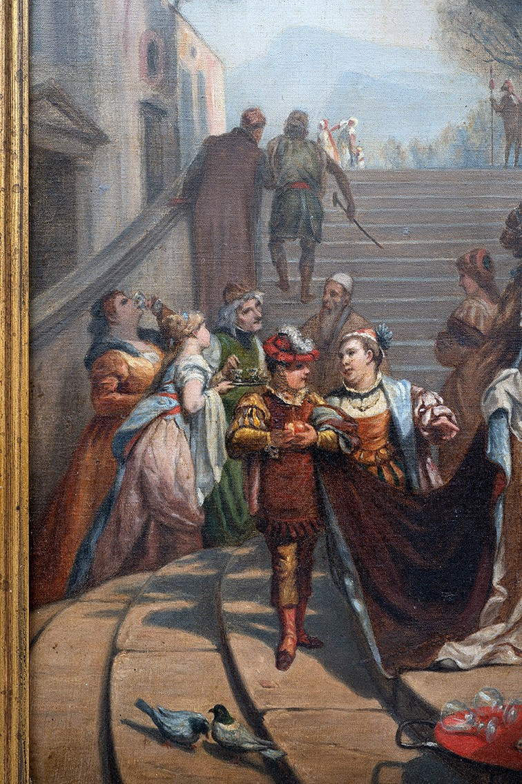 Dipinto antico olio su tela 18secolo-photo-4