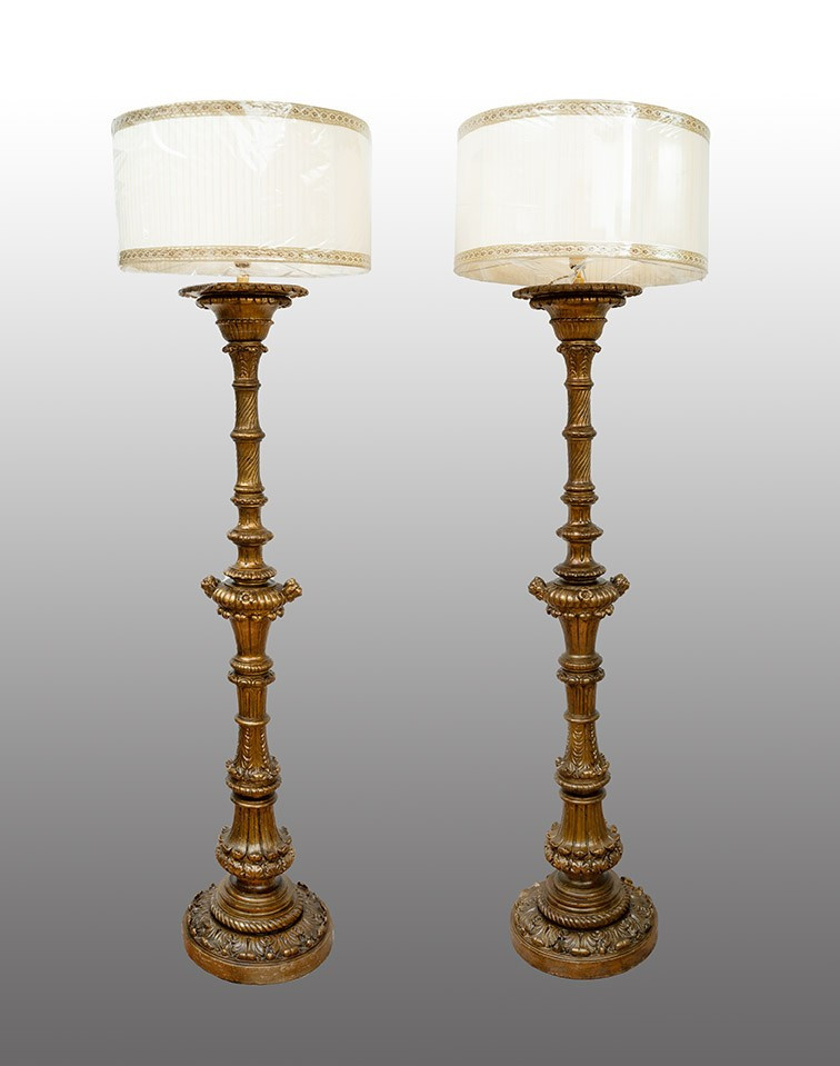 Coppia di piantane antiche 19secolo