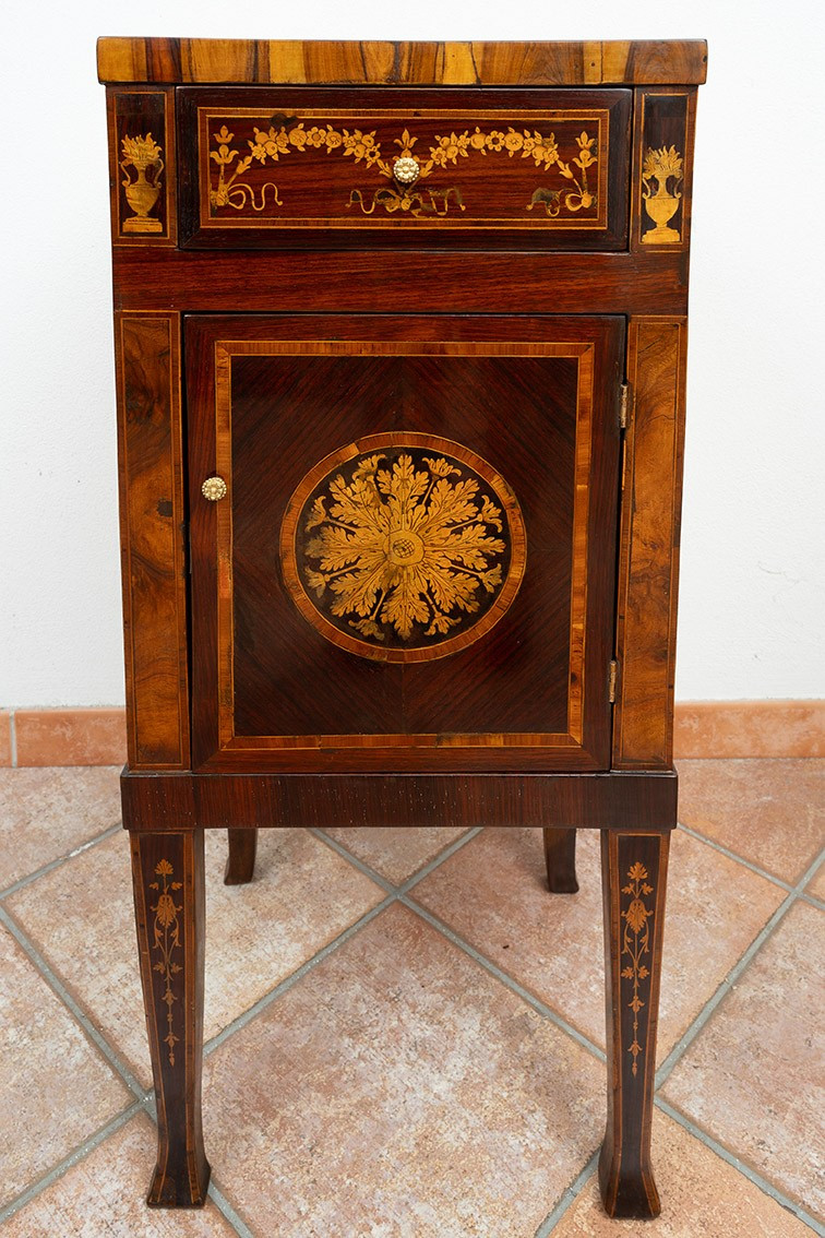 Comoncino antico Luigi XVI Lombardo in legni esotici pregiati 18secolo-photo-3