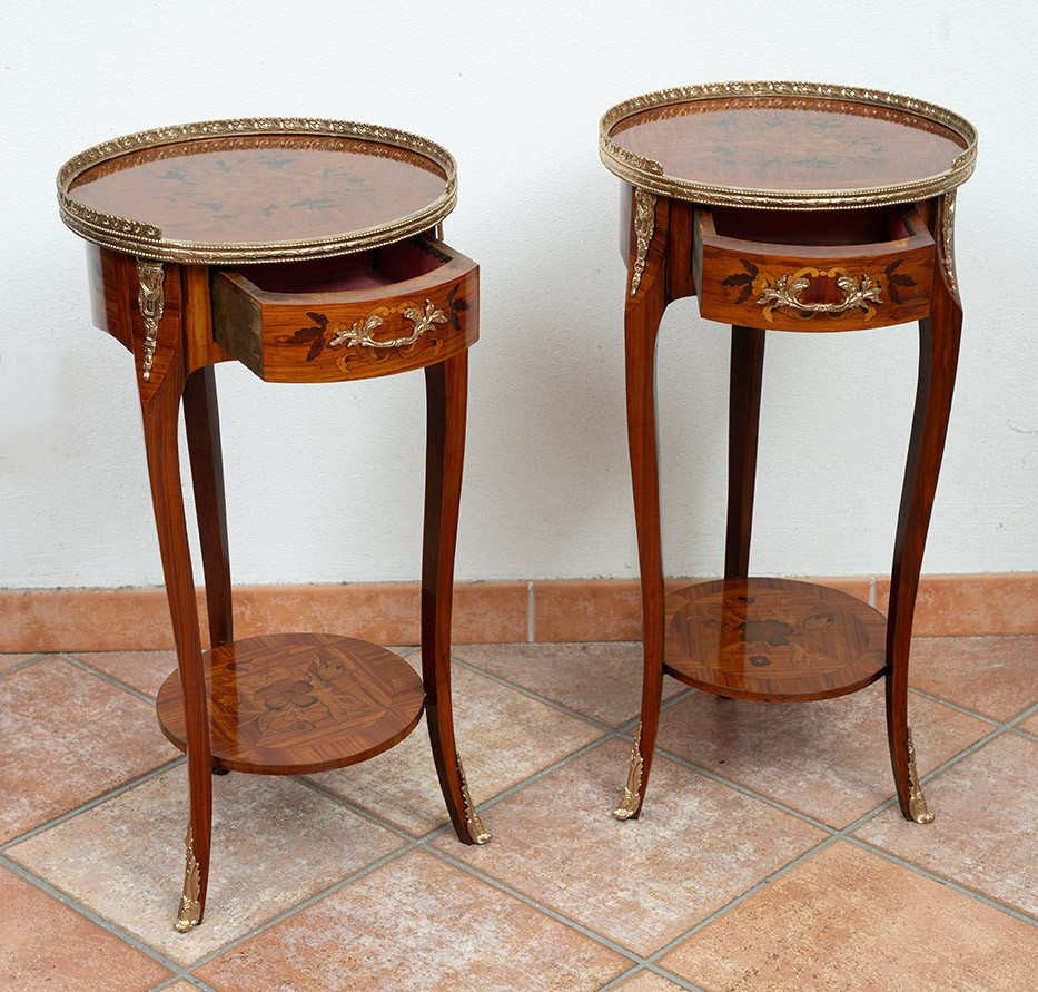 Coppia di tavolini antichi Napoleone III 19secolo.-photo-2