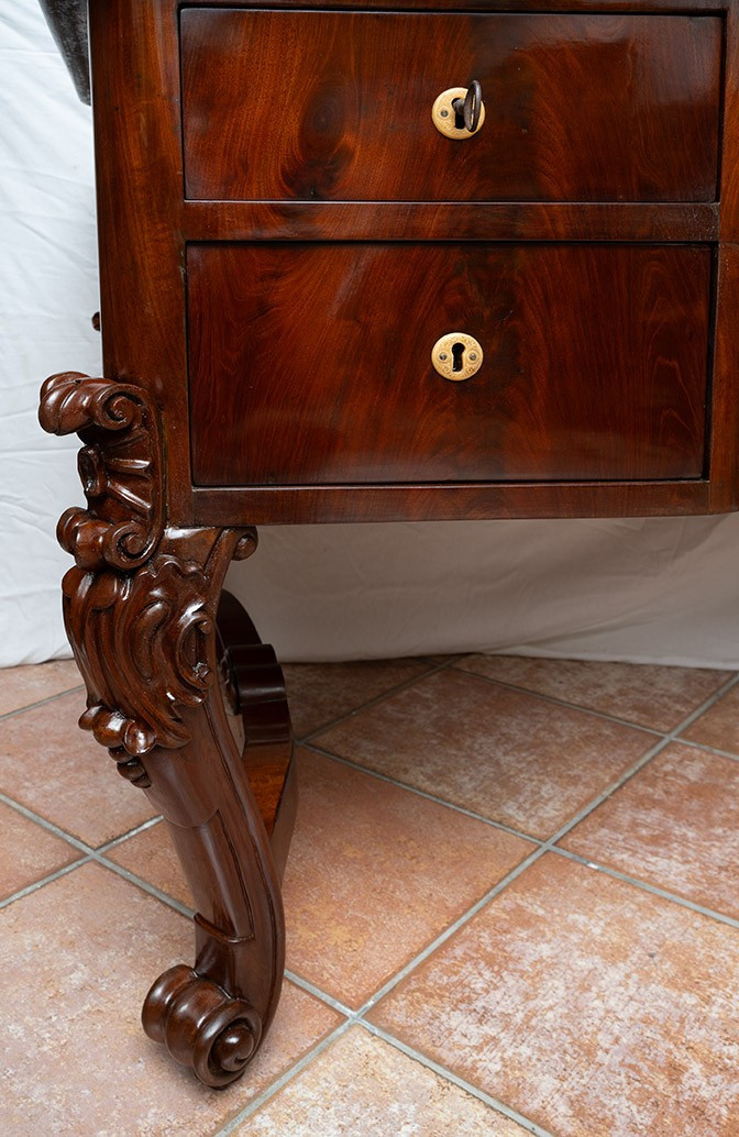 Scrivania antica Luigi Filippo Napoletana 19secolo.-photo-3