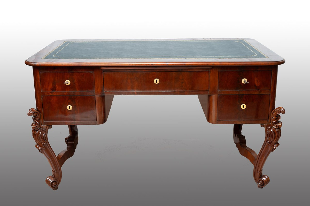 Scrivania antica Luigi Filippo Napoletana 19secolo.