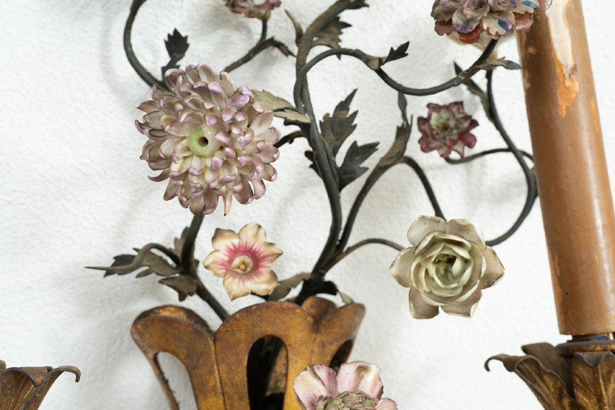 Coppia di applique antichi Napoleone III francese -photo-3