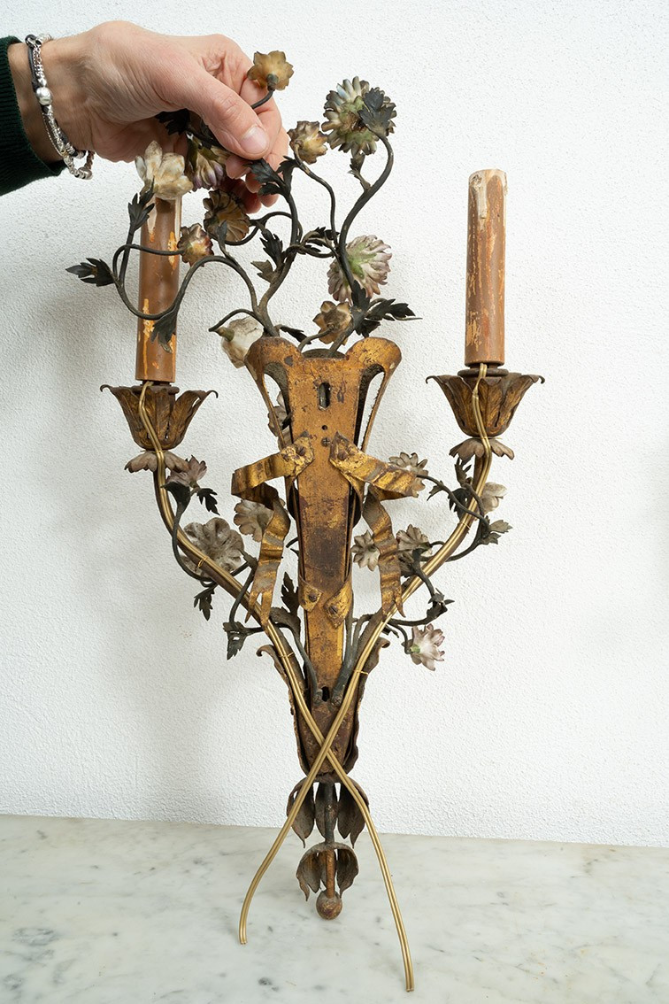 Coppia di applique antichi Napoleone III francese -photo-2