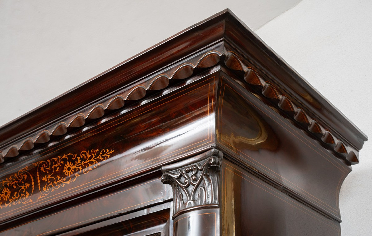 Armadio Smith Napoletano in piuma di mogano 19secolo-photo-4