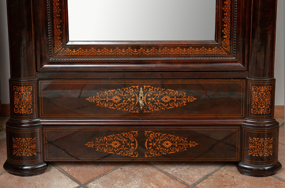 Armadio Smith Napoletano in piuma di mogano 19secolo-photo-1