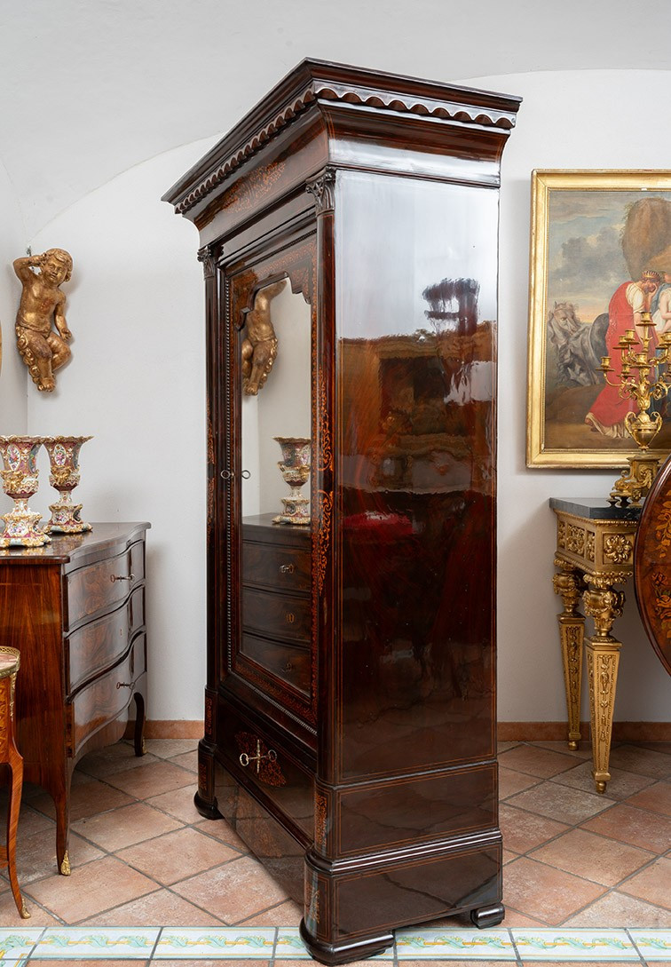 Armadio Smith Napoletano in piuma di mogano 19secolo-photo-3