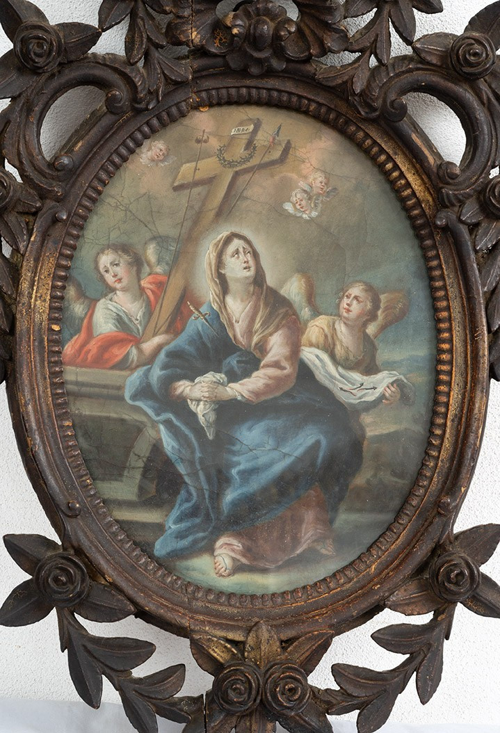 Coppia di dipinti antichi olio su tela Napoli 18secolo.-photo-3