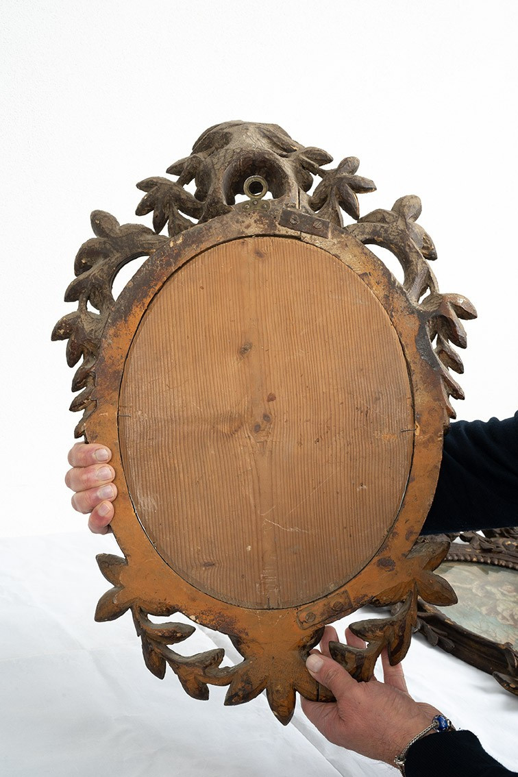 Coppia di dipinti antichi olio su tela Napoli 18secolo.-photo-4