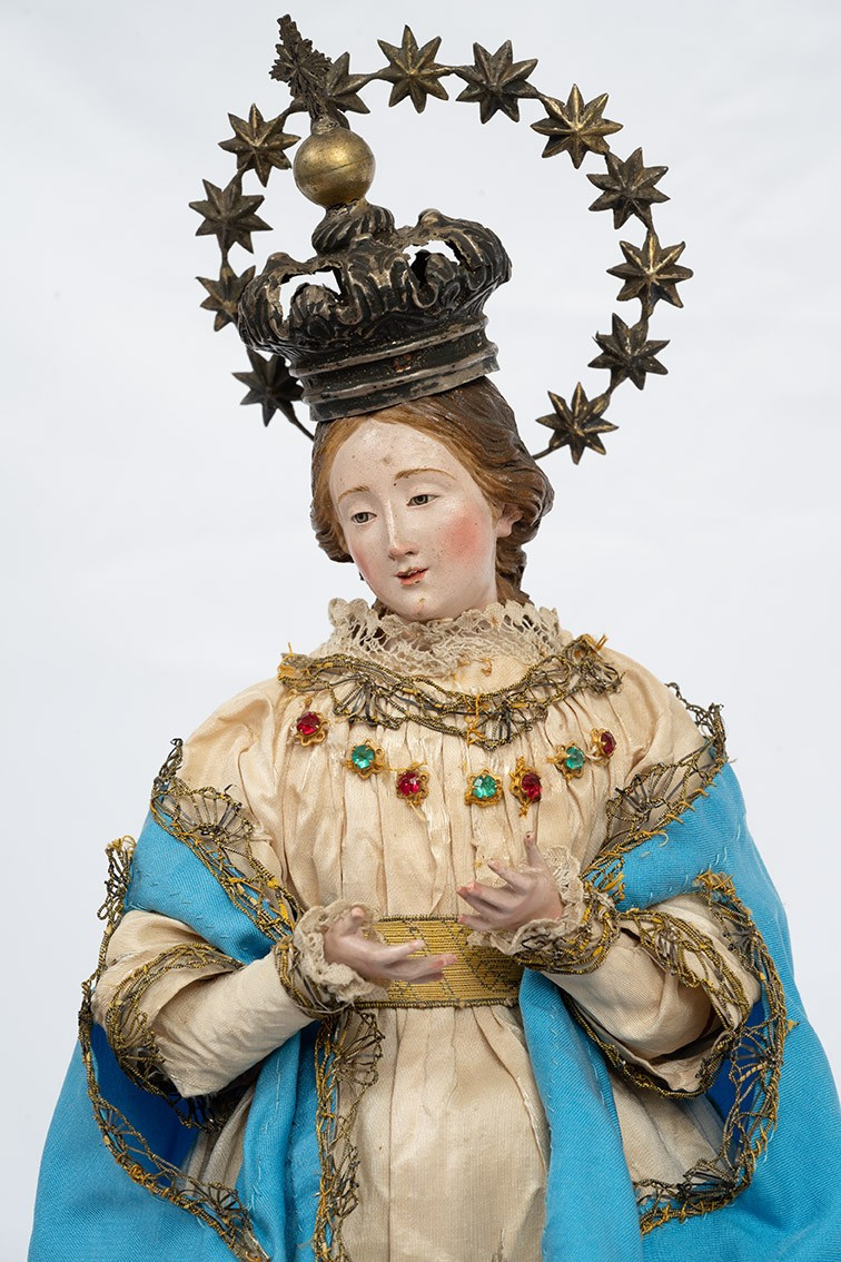 Scultura antica raffigurante Madonna Immacolata 19secolo.-photo-2