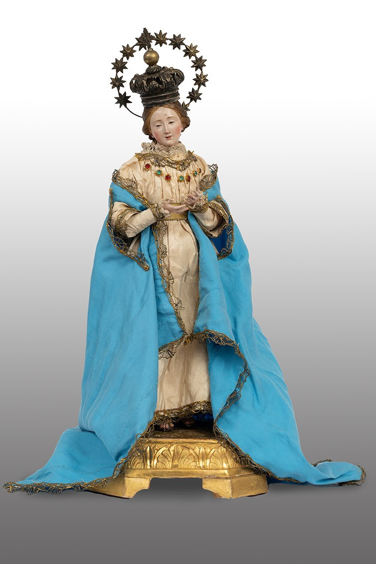 Scultura antica raffigurante Madonna Immacolata 19secolo.