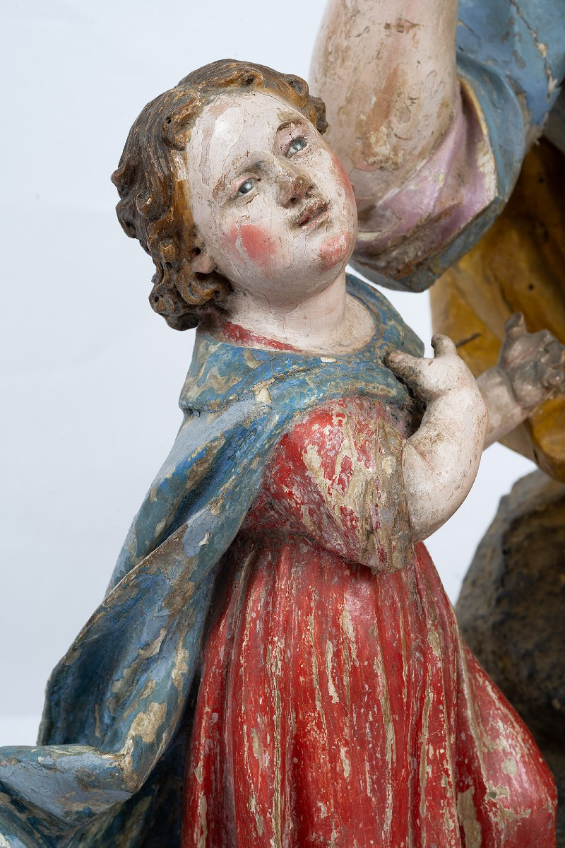 Scultura antica Napoletana in legno 18secolo.-photo-3
