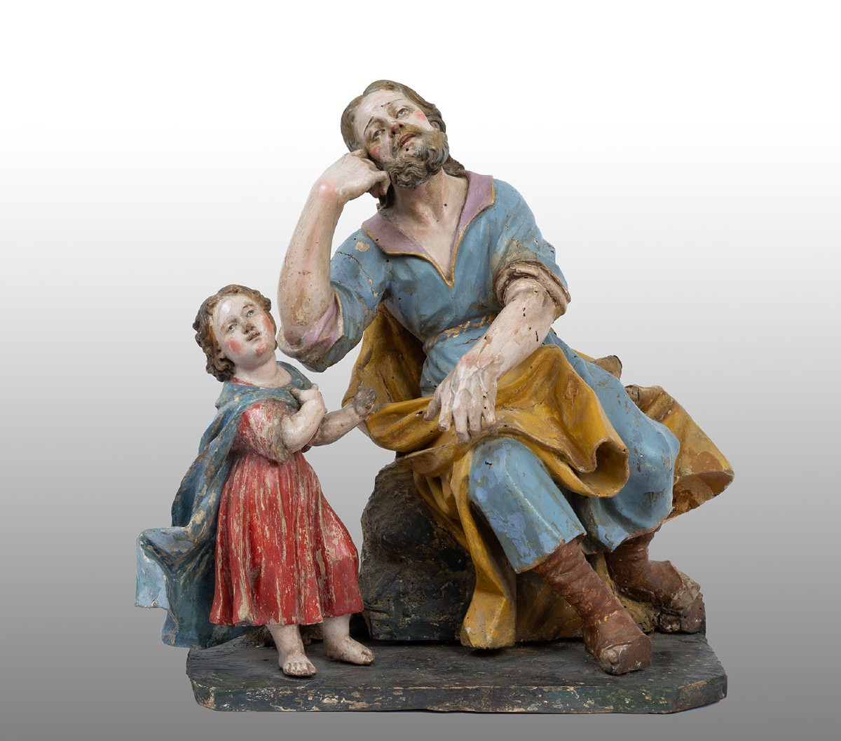 Scultura antica Napoletana in legno 18secolo.
