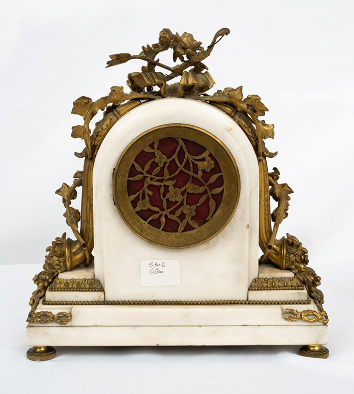 Trittico di orologio Napoleone III in bronzo dorato 19secolo-photo-2