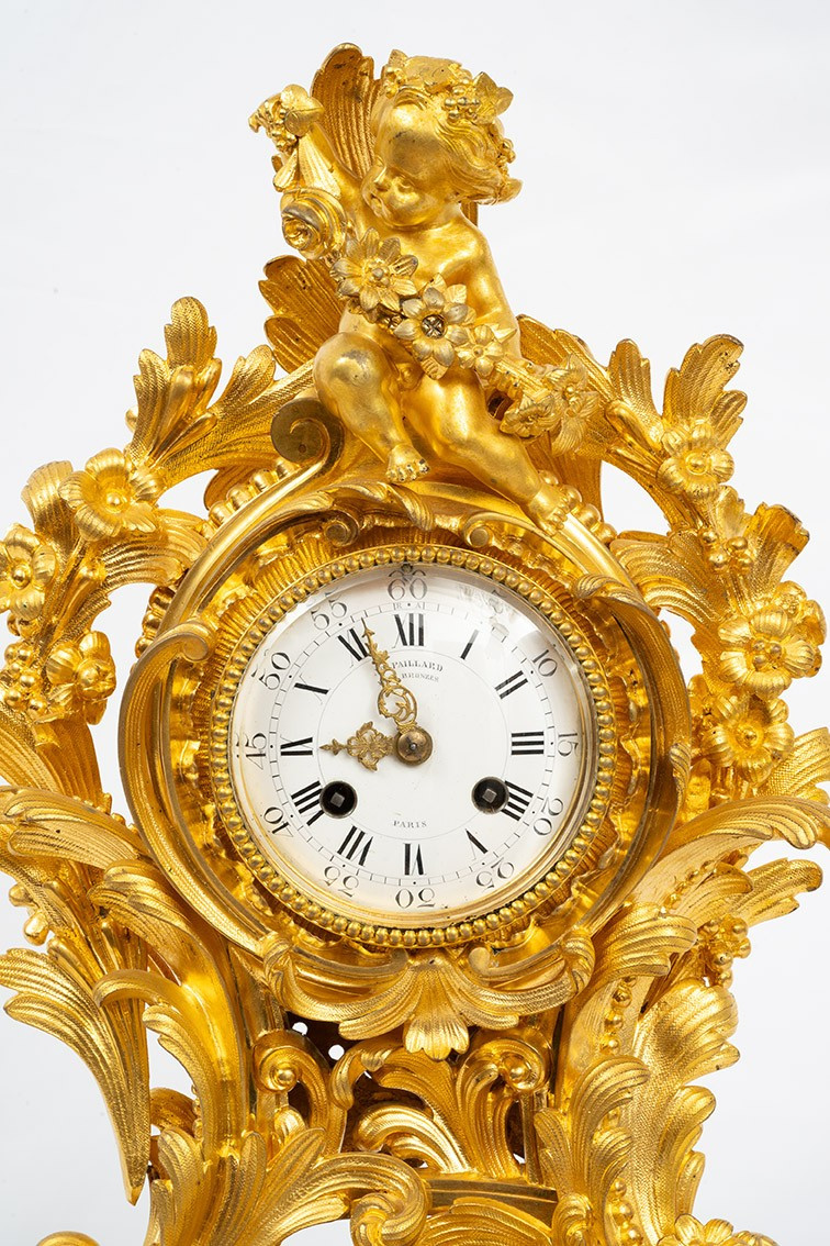 Orologio antico Napoleone III in bronzo dorato 19secolo-photo-2