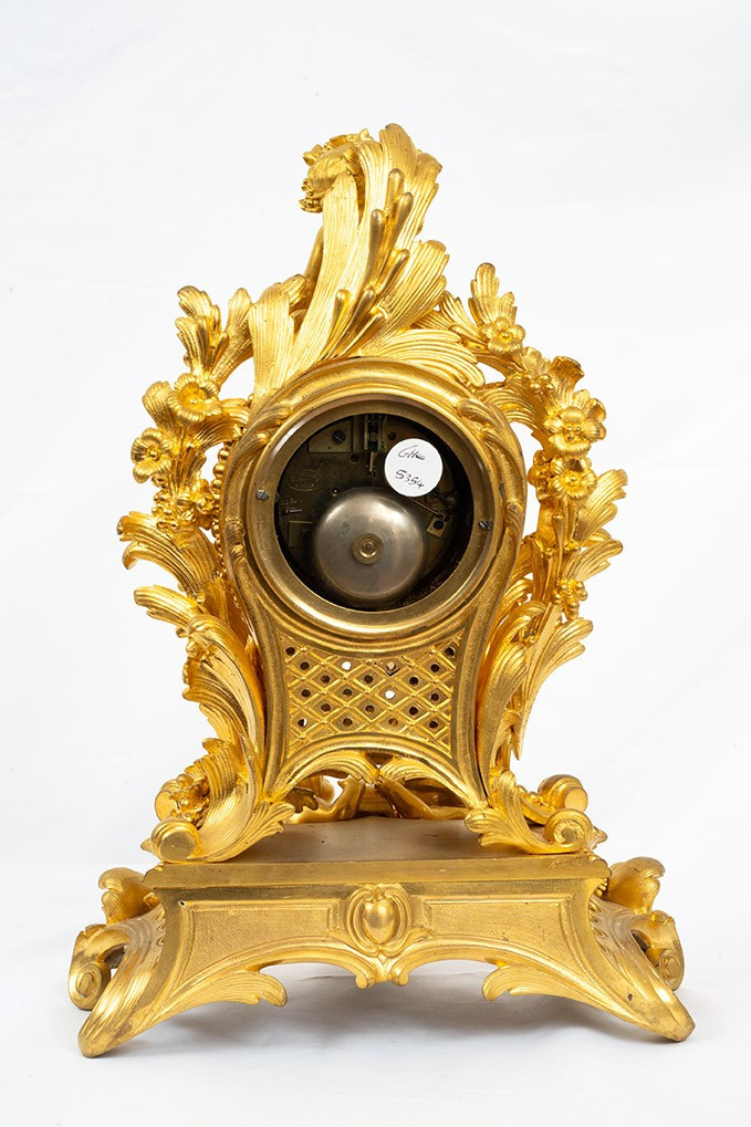 Orologio antico Napoleone III in bronzo dorato 19secolo-photo-4