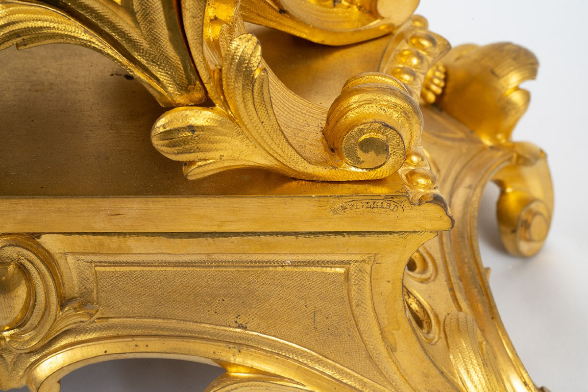 Orologio antico Napoleone III in bronzo dorato 19secolo-photo-1