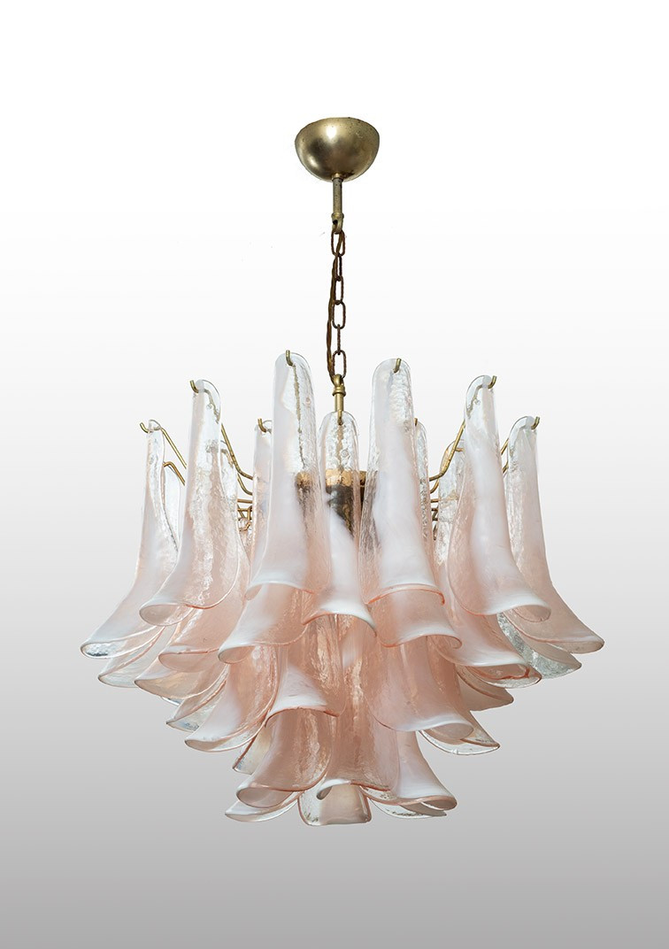 Lampadario a sospensione in vetro di Murano databile intorno agli anni 70