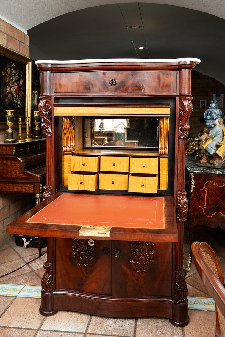 Secretaire antico Luigi Filippo Napoletano 19secolo.-photo-3