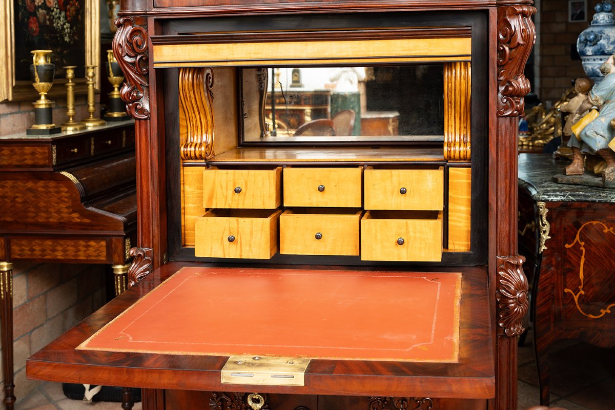 Secretaire antico Luigi Filippo Napoletano 19secolo.-photo-4