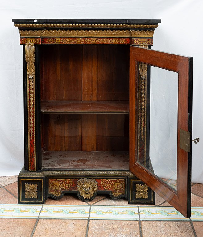 Vetrina Boulle Napoleone III in legno ebanizzato 19secolo-photo-3