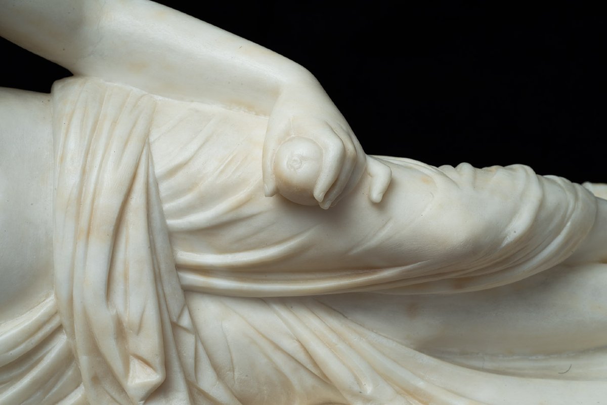 Scultura antica Neoclassica in alabastro raffigurante Paolina Buonaparte 19secolo-photo-2