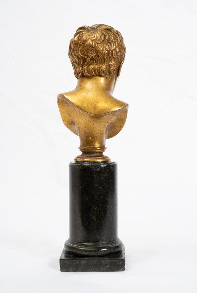 Scultura antica in bronzo dorato raffigurante Napoleone 19secolo-photo-4
