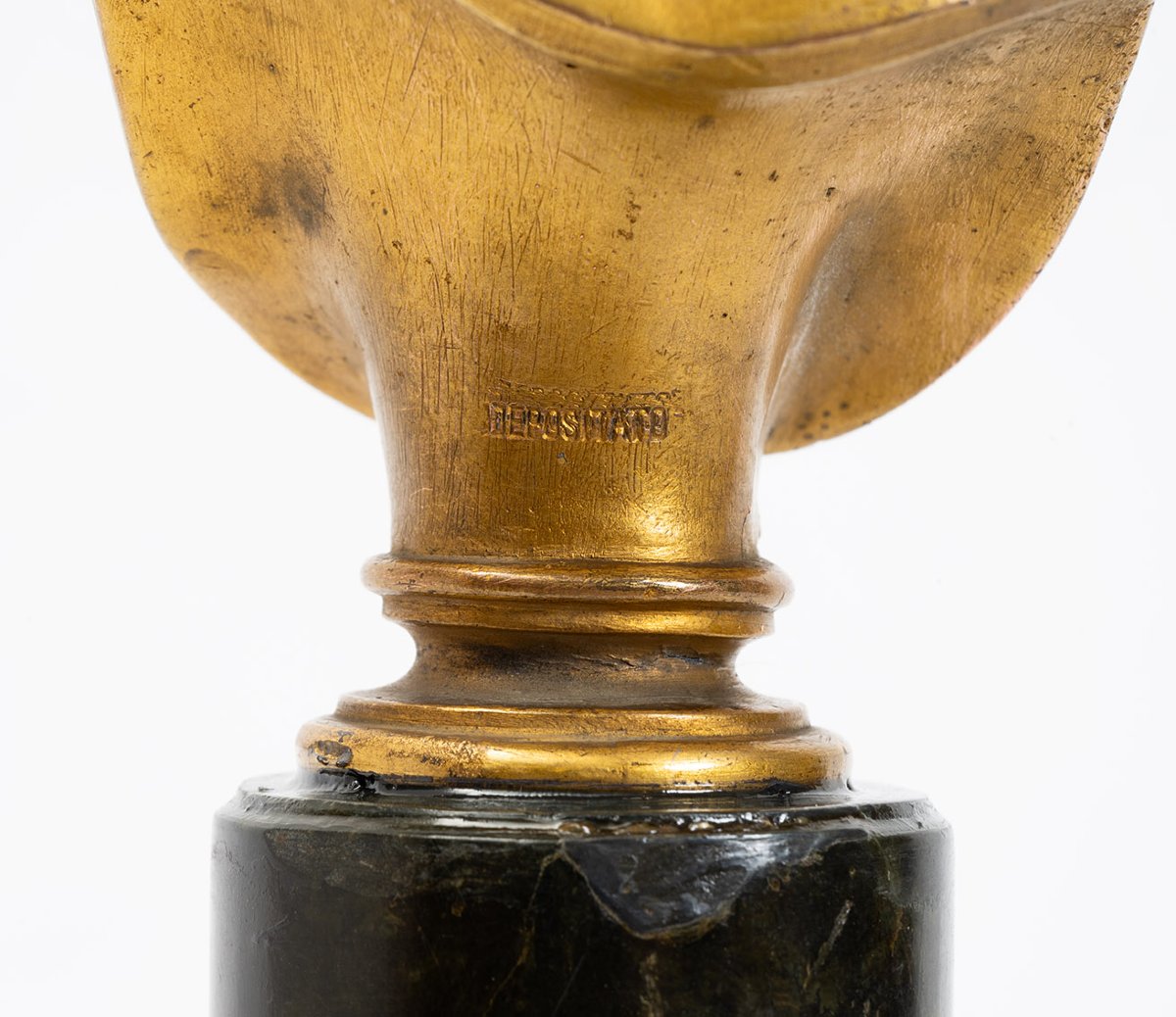 Scultura antica in bronzo dorato raffigurante Napoleone 19secolo-photo-1