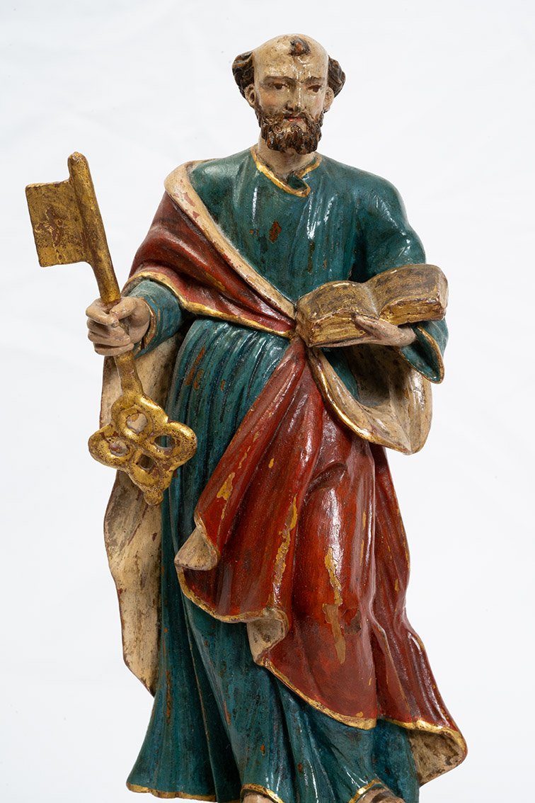 Paire de sculptures en bois polychrome 18secolo-photo-4