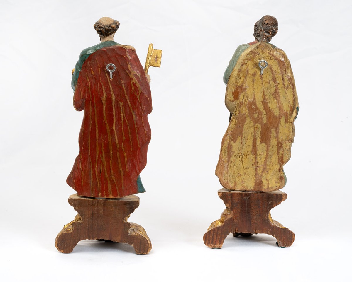 Paire de sculptures en bois polychrome 18secolo-photo-1